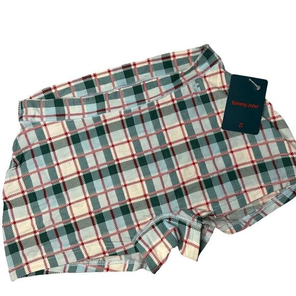 NWT New Tommy John Second Skin Plaid Print Boyshort Panties Size Small NEW - Picture 1 of 7